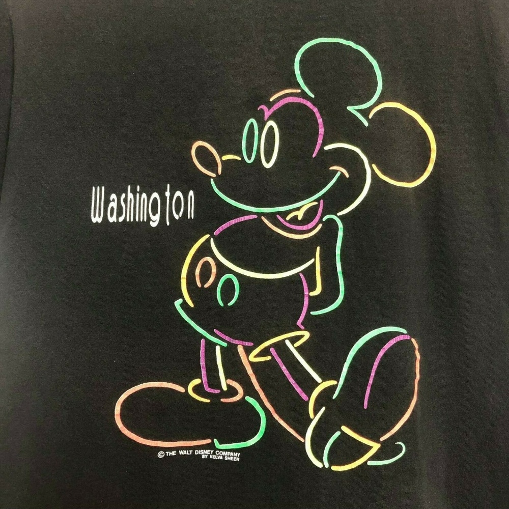 Vintage Disney Mickey Mouse Velva Sheen Made USA W